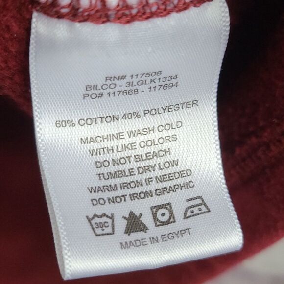 LEVI'S Men's Bilco Fleece Pullover Hoodie Maroon Blue Casual Sweatshirt Jacket - Picture 6 of 7